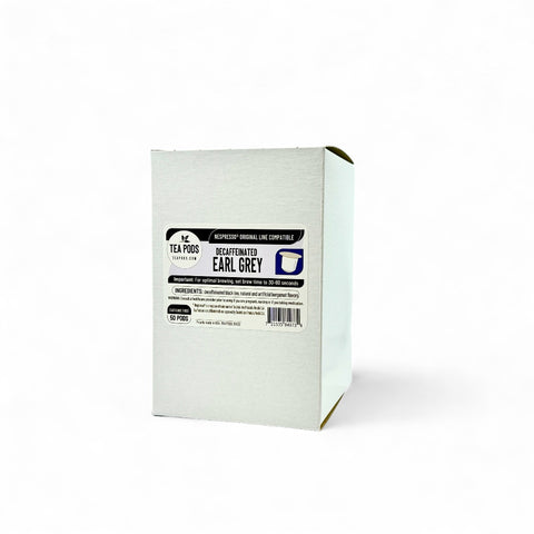 Bulk 50 decaffeinated earl grey black tea pods nespresso compatible