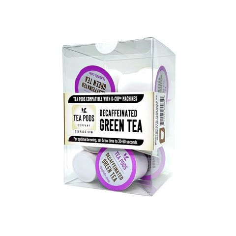 Decaffeinated green tea pods k-cup compatible