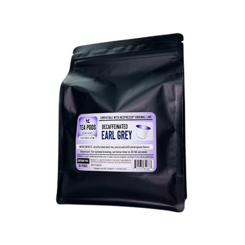 decaffeinated earl grey black tea pods compatible with nespresso originalline bergamot capsules