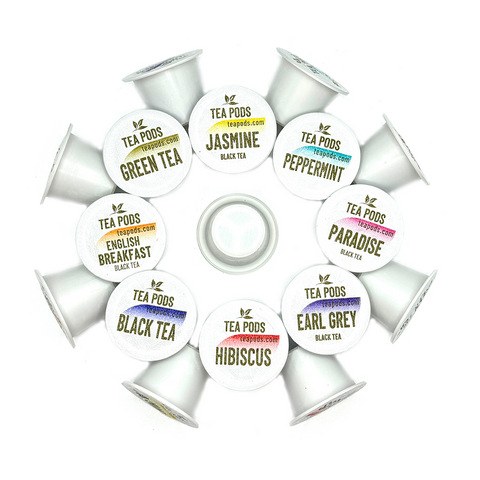 Case box of Variety pack of tea pods Nespresso OriginalLine compatible - 18 capsules, 8 flavors